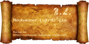 Neuhauser Lukrécia névjegykártya